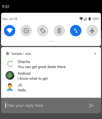 Inline Reply notification