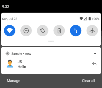 Inline Reply notification collapsed
